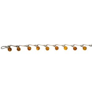 Sterling Silver Amber Beads Link Bracelet #20643